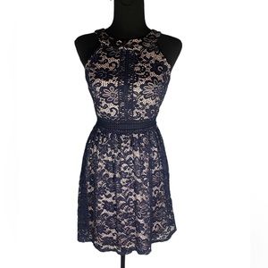 Navy Blue Lace Dress